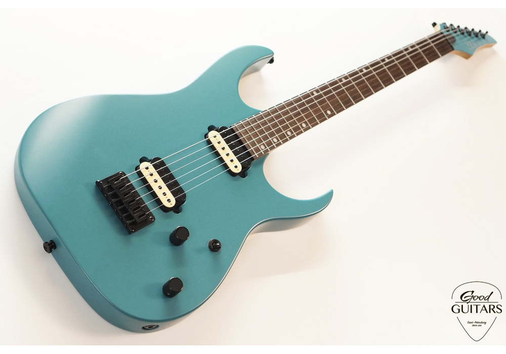 INT Guitars Superstrat Baritone Turquoise Blue #617486